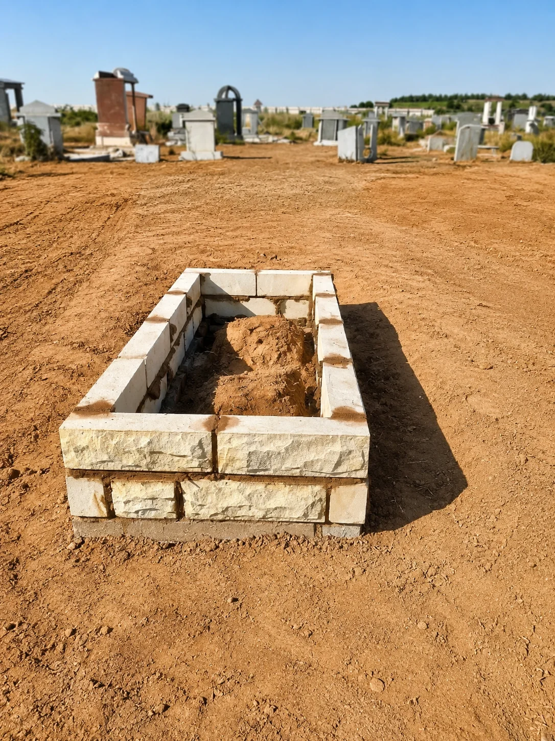 Professional grave foundation construction and renovation work